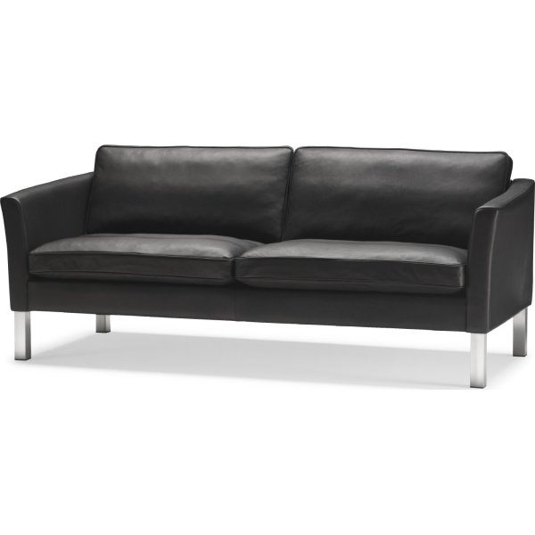 Rock Sofa 3 pers, Sort læder, L 206 cm