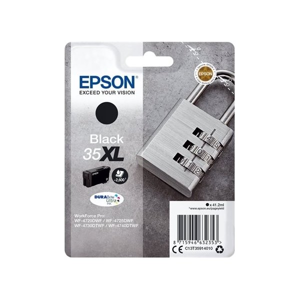 Epson 35XL blækpatron, sort, 2600s