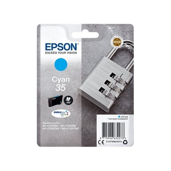 Epson 35 blækpatron, cyan, 650s