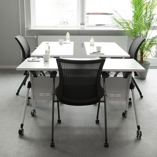 Flip-top bord 140x60 cm, Hvid