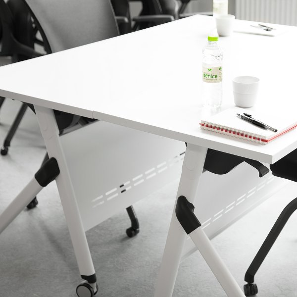 Flip-top bord 140x60 cm, Hvid