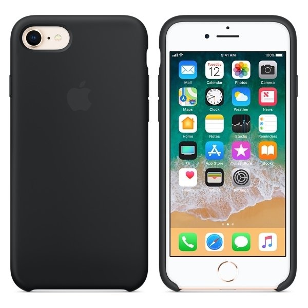 Apple iPhone 8 silikone cover, sort