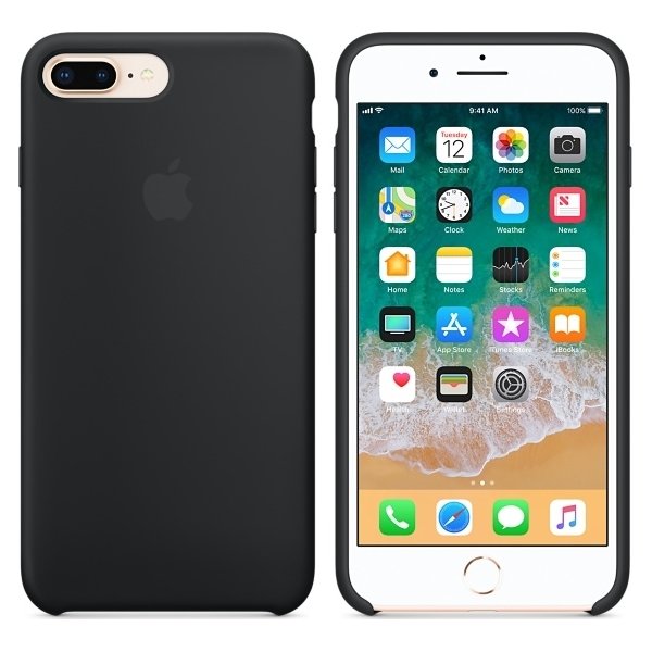 Apple iPhone 8 Plus silikone cover, sort