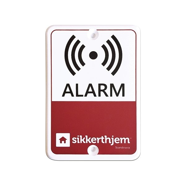 Alarmmærkat til SikkertHjem alarm