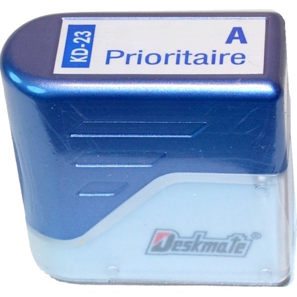 Deskmate stempel med tekst: "A prioritaire"