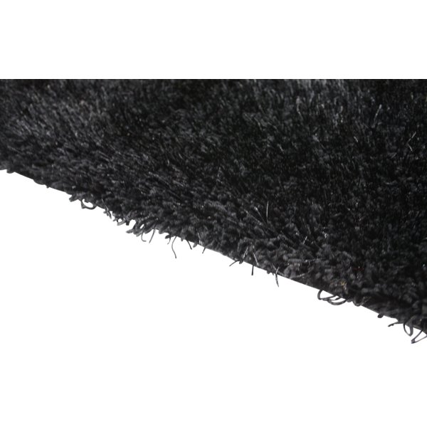 Easy Cozy sort tæppe, Ø 120 cm.