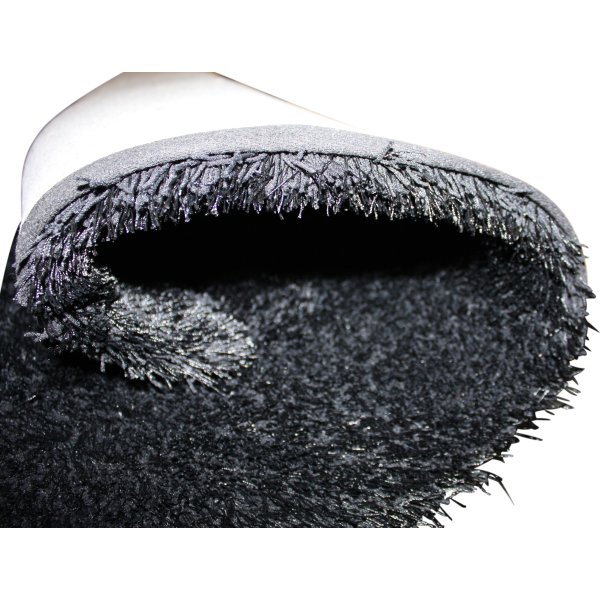 Easy Cozy sort tæppe, Ø 120 cm.