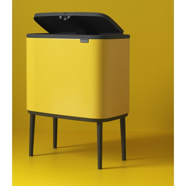 Brabantia BO Touch Bin 11+23 L, daisy yellow