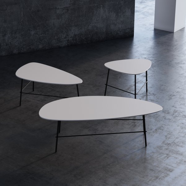 Ziggy lounge/sofabord, 93x50x40 cm, hvid laminat