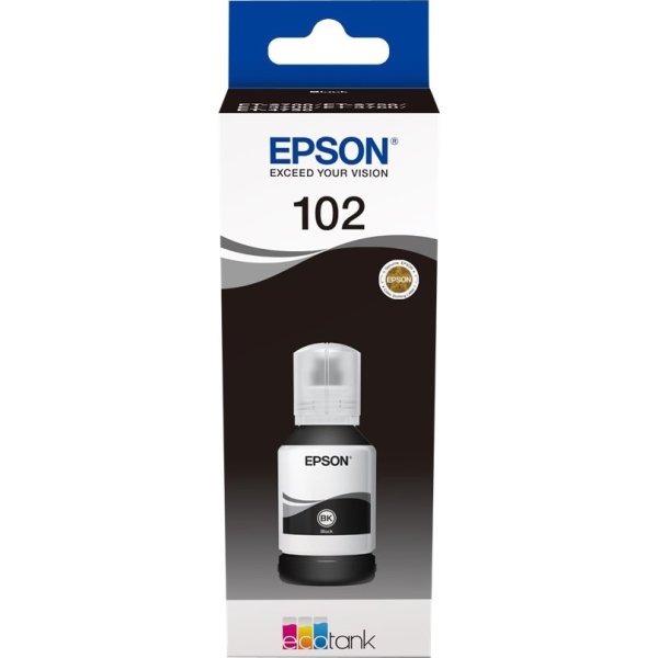 Epson T102 blæktank, sort, 127ml