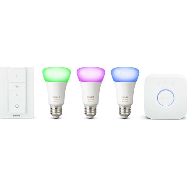 Philips HUE E27 "atmosfærelys" sampak, hvid+farvet