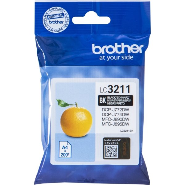 Brother LC3211 blækpatroner, sort, 200s