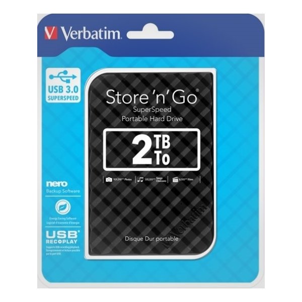 Verbatim Store 'N' Go 2,5" 2TB USB 3.0, sort