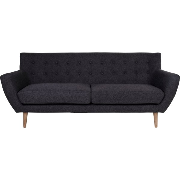 Jupiter 3 personers sofa, mørkegrå m. træben