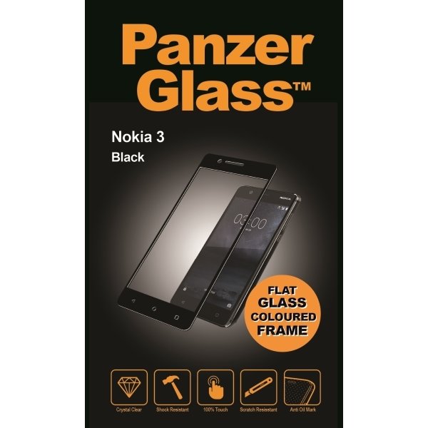 PanzerGlass skærmbeskyttelse til Nokia 3, sort