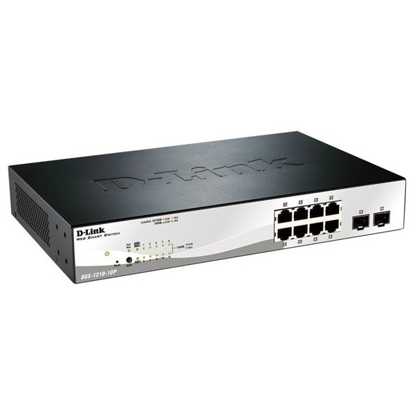 D-Link DGS-1210-10P switch, 10 ports