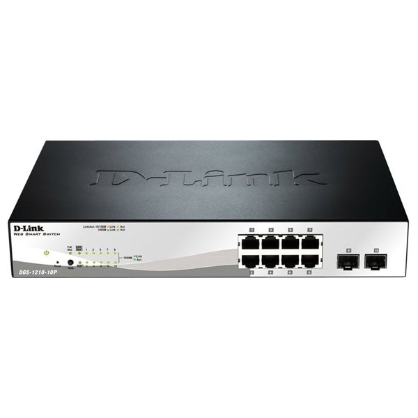 D-Link DGS-1210-10P switch, 10 ports