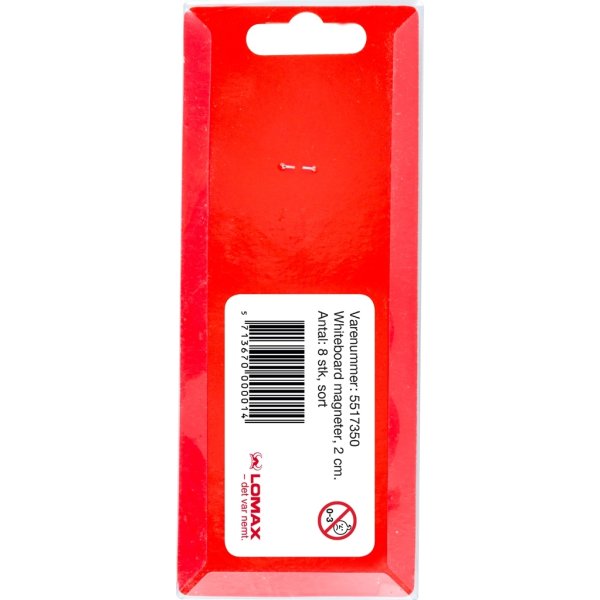 Runde whiteboard magneter, 8 stk, 2 cm, sort