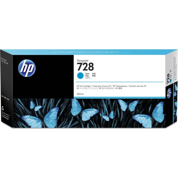 HP nr.728/F9K17A blæk, cyan, 300ml