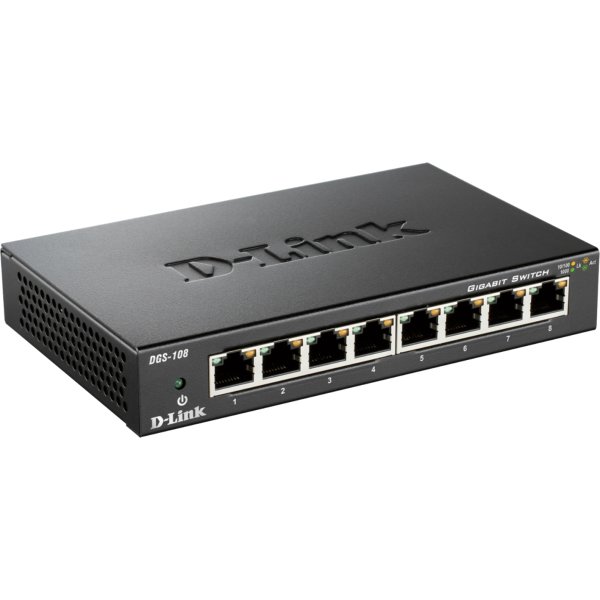 D-Link DGS-108 Switch, 8 ports 10/100/1000