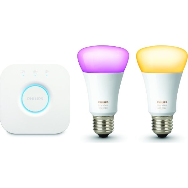 Philips HUE E27 startpakke, hvid+farvet