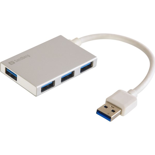 Sandberg USB 3.0 Pocket Hub 4 Ports, sølv