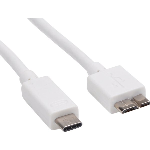 Sandberg USB-C til USB 3.0 Micro-B kabel, hvid(1m)