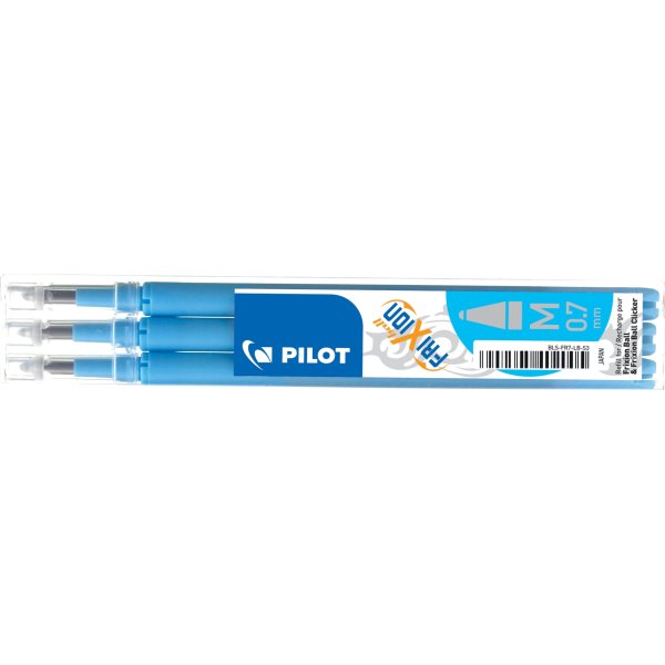 Refill til Pilot Frixion Clicker, lyseblå, 3 stk.