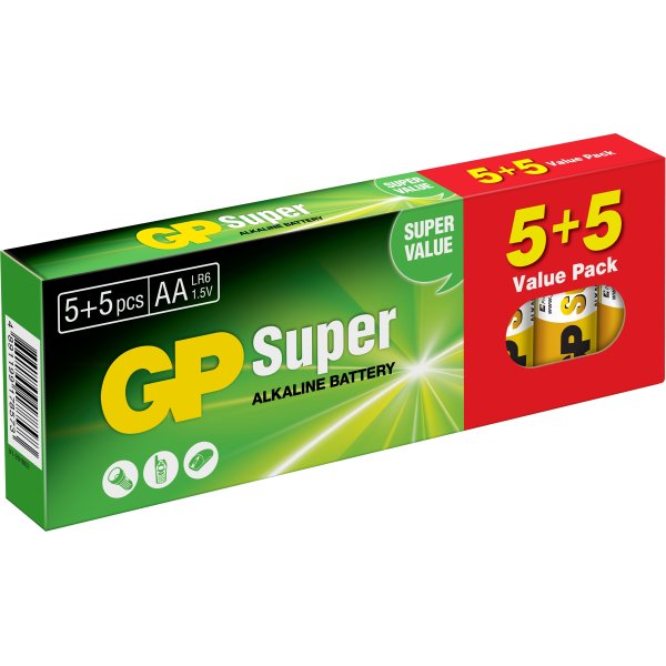 GP Super Alkaline AA batterier, 10 stk.