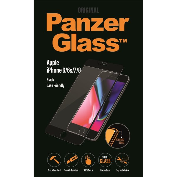PanzerGlass til iPhone 6/6S/7/8, Jet Black