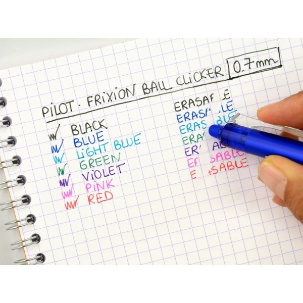 Pilot Frixion Clicker kuglepen, 0,7 mm, blå