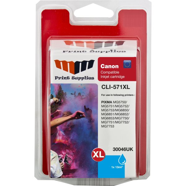 MM CLI-571XL kompatibel Canon blækpatron, blå