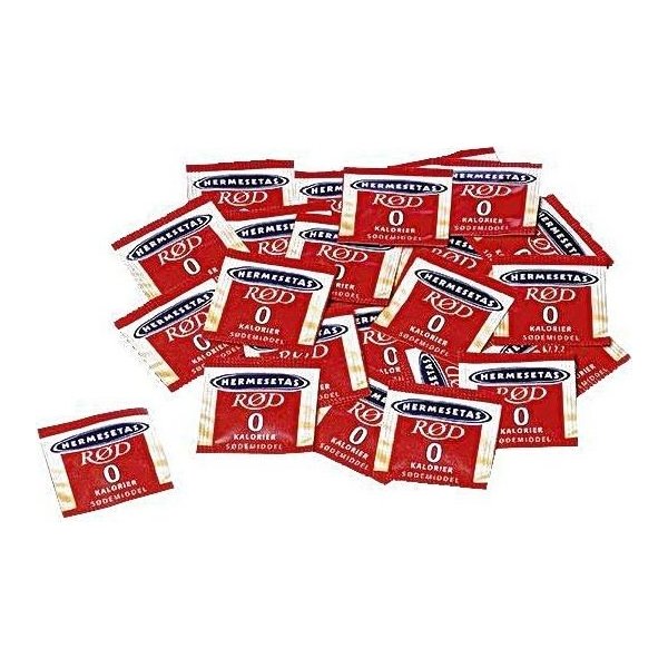 Hermesetas Rød Sødetabletter i display, 1000 x 2pk