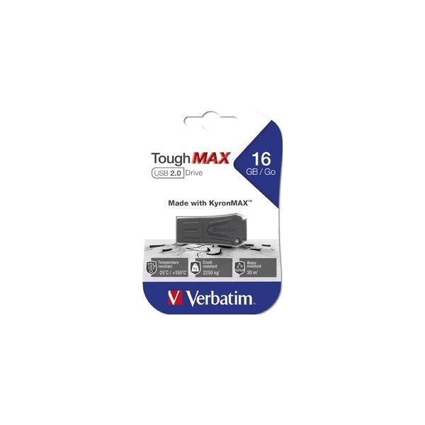 Verbatim USB 2.0 ToughMAX 16GB, sort