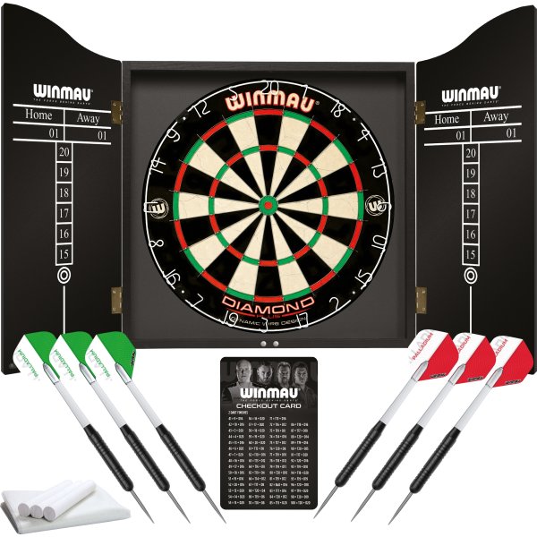 Winmau professionelt dartsæt inkl. MDF-skab