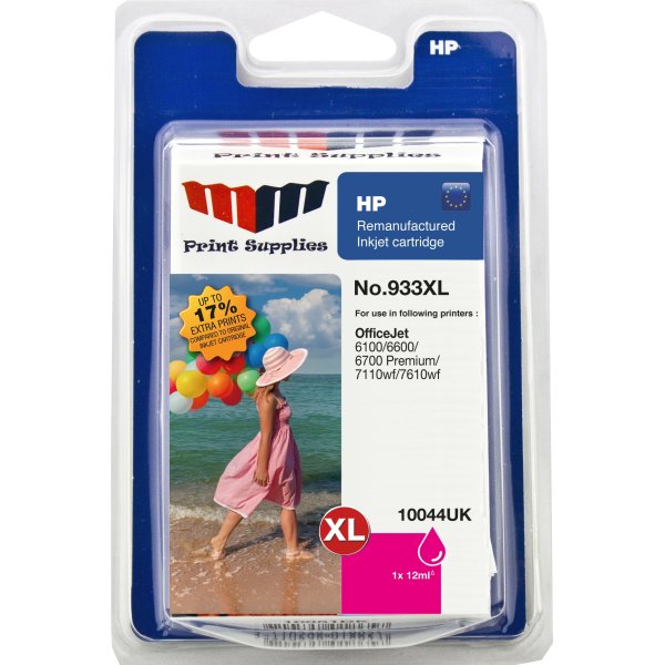 MM 933XL/CN055AE kompatibe HP blækpatron, rød