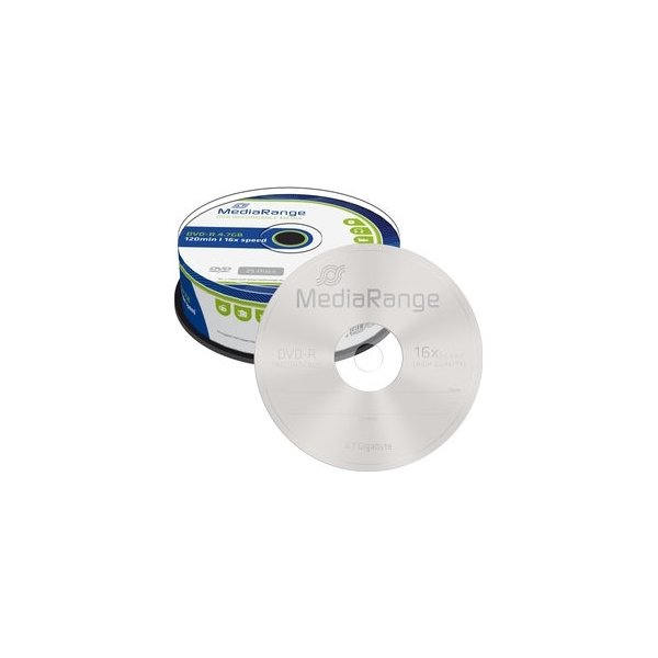 MediaRange DVD-R 16x 4.7GB spindle, 25 stk