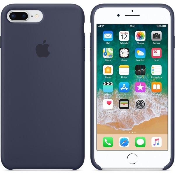 Apple iPhone 8/7 Plus silikone cover, midnatblå
