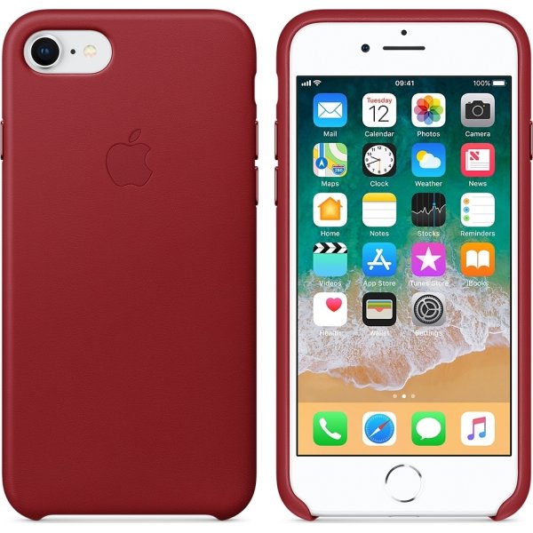 Apple iPhone 8/7 Leather Case, (PRODUCT)RED