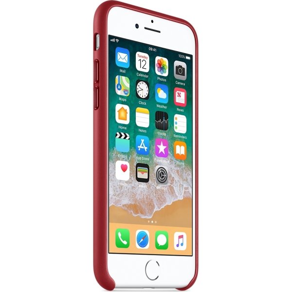 Apple iPhone 8/7 Leather Case, (PRODUCT)RED