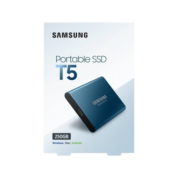 Samsung T5 ekstern SSD harddisk 250GB, blå