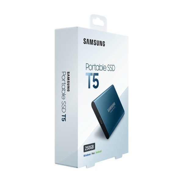 Samsung T5 ekstern SSD harddisk 250GB, blå