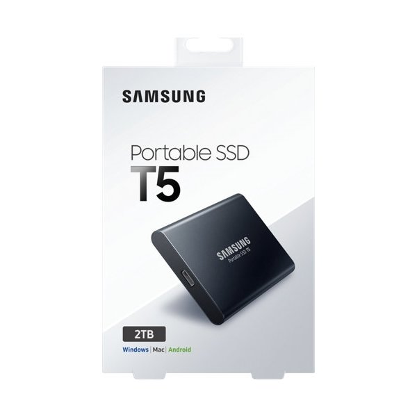 Samsung T5 ekstern SSD harddisk 2TB, sort