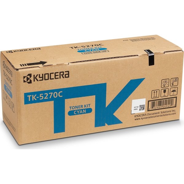 Kyocera TK-5270C Lasertoner, Cyan, 6.000s