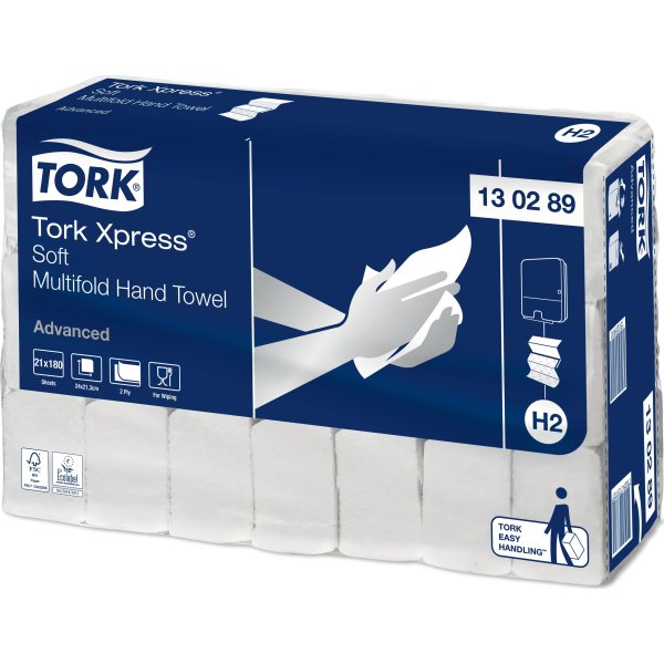 Tork H2 Xpress Advanced Håndklædeark, 3-fold,21 pk