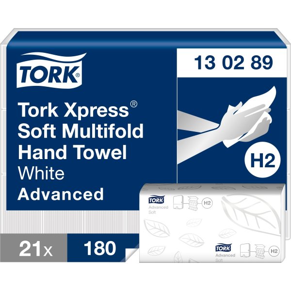Tork H2 Xpress Advanced Håndklædeark, 3-fold,21 pk