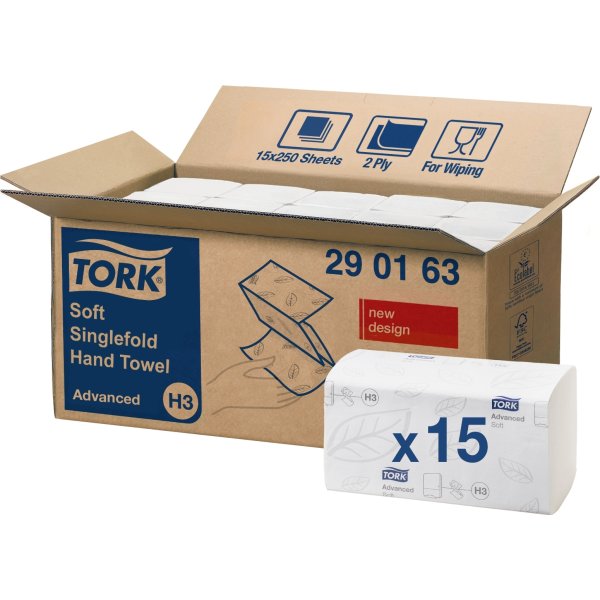 Tork H3 Advanced Håndklædeark, zig-zag fold, 15 pk