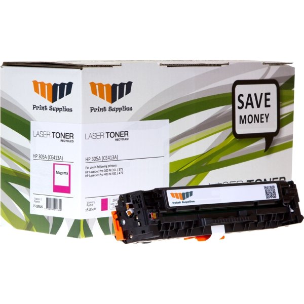 MM CE413A / 305A Lasertoner, Rød, 2600s