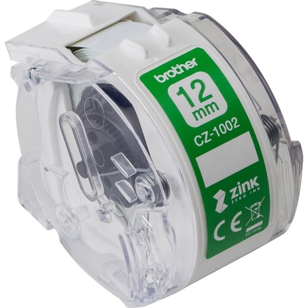 Brother CZ-farvelabeltape, 12mm x 5m, hvid