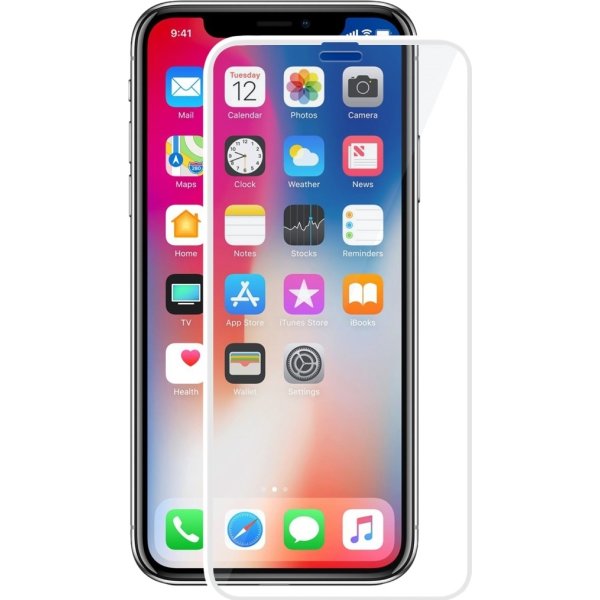 VMax 3D skærmbeskyttelse til iPhone X (hvid)
